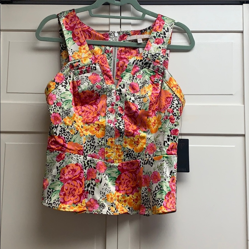 Floral and leopard print summer top